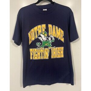 Vintage Notre Dame Fightin Irish T Shirt Trench Mfg Single Stitch USA Sz M